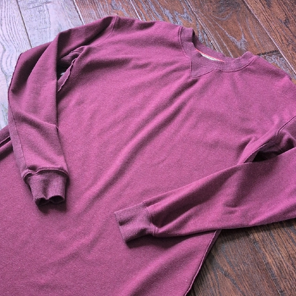 THE NORMAL BRAND I Burgundy Puremeso Weekender Long Sleeve Casual Dress, S